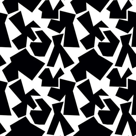 Trendy seamless pattern with graphic abstract geometric shapes. Avant-garde puzzle style. Geometric wallpaper for cover design.の写真素材