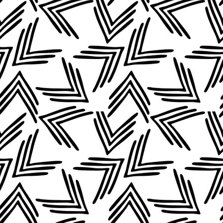 Trendy seamless pattern with graphic abstract shapes. Geometric wallpaper, cover design.の写真素材