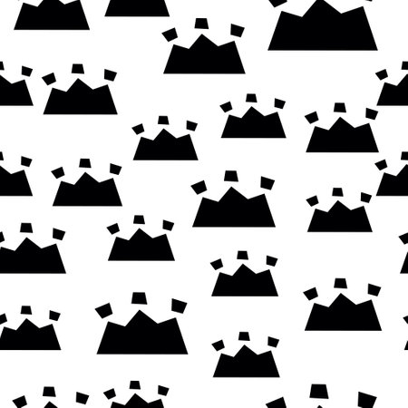 Trendy seamless pattern with graphic abstract crowns. Geometric wallpaper, cute cartoon scandinavian print.の写真素材