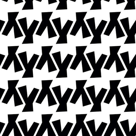 Trendy seamless pattern with graphic abstract shapes. Avant garde puzzle style.の写真素材