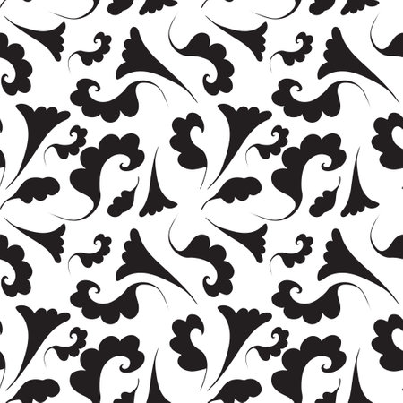 Seamless pattern with floral elements. Vector illustration. Floral ornate.のイラスト素材
