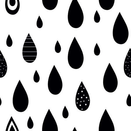 Seamless abstract pattern with drop shapes.のイラスト素材