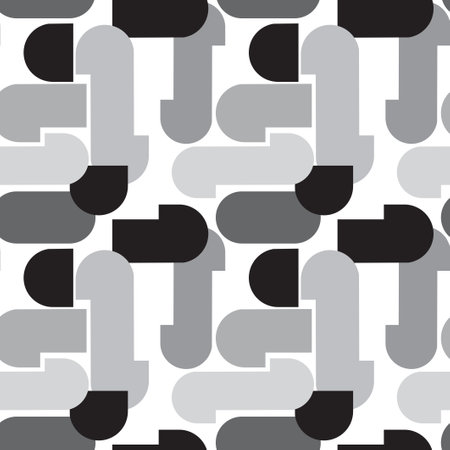 Trendy seamless pattern with graphic abstract geometric shapes.のイラスト素材