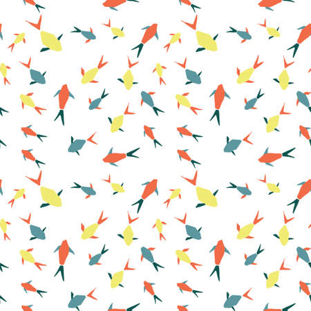 Seamless pattern with stylized fish. Scandinafian cartoon printのイラスト素材