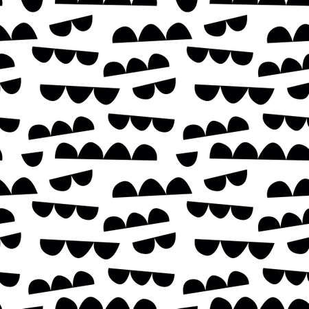 Trendy seamless pattern with graphic abstract geometric shapes. Avant-garde puzzle style. Geometric wallpaper for cover design.のイラスト素材