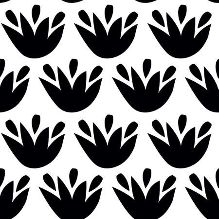 Trendy seamless pattern with graphic abstract flowers. Floral print.のイラスト素材