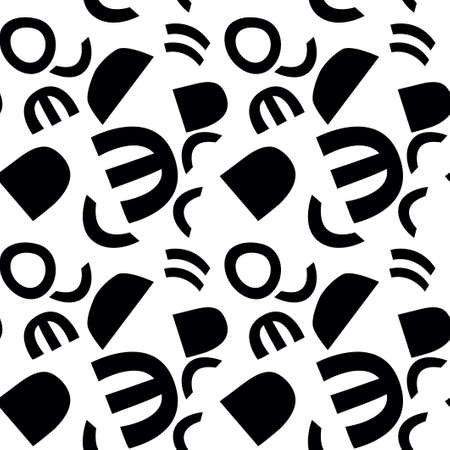 Trendy seamless pattern with graphic abstract geometric shapes. Avant-garde puzzle style. Geometric wallpaper for cover design.のイラスト素材