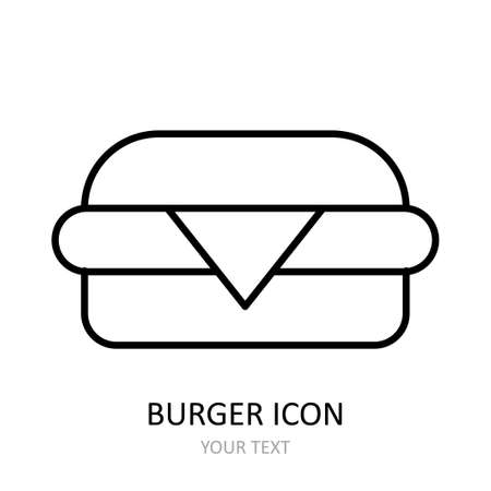 Vector illustration with burger icon. Outline drawing.のイラスト素材