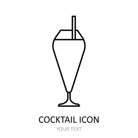 Vector illustration with cocktail icon. Outline drawing.のイラスト素材