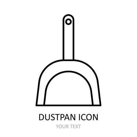 Vector illustration with dustpan icon. Outline symbol.のイラスト素材