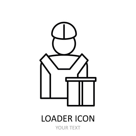 Vector illustration with loader icon. Outline drawing.のイラスト素材