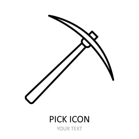 Vector illustration with miner icon - pick. Miner tools.のイラスト素材