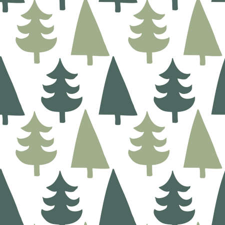 Trendy seamless pattern with Christmas trees. Perfect for holiday packing, print, postcard, invitation.のイラスト素材