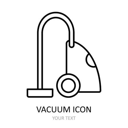 Vector illustration with vacuum con. Outline symbol.のイラスト素材