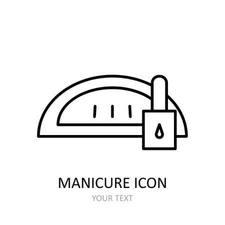 Vector illustration with manicure icon. Outline drawing.のイラスト素材