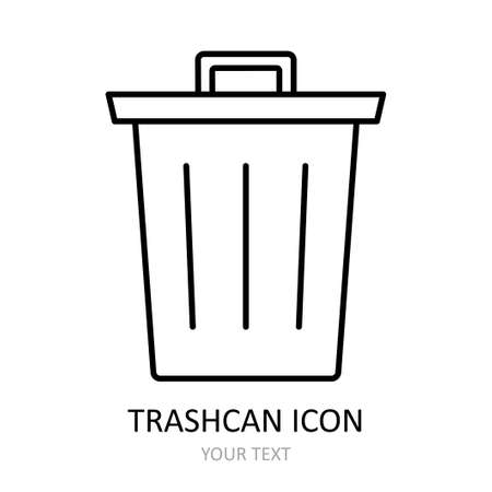 Vector illustration with trashcan icon. Outline symbol.のイラスト素材