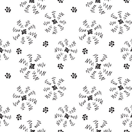 Seamless pattern with abstract flowers. cute cartoon background. Abstract style.のイラスト素材