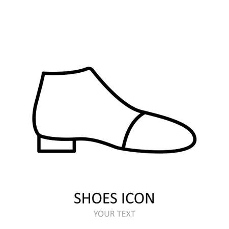 Vector illustration with shoes icon. Outline drawing.のイラスト素材