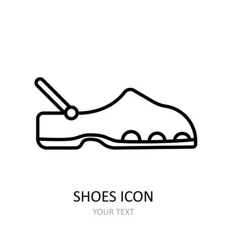 Vector illustration with shoes icon. Outline drawing.のイラスト素材