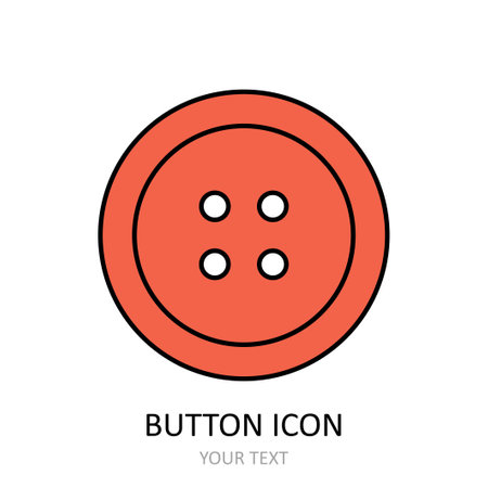 Vector illustration with button icon. Linear drawing.のイラスト素材
