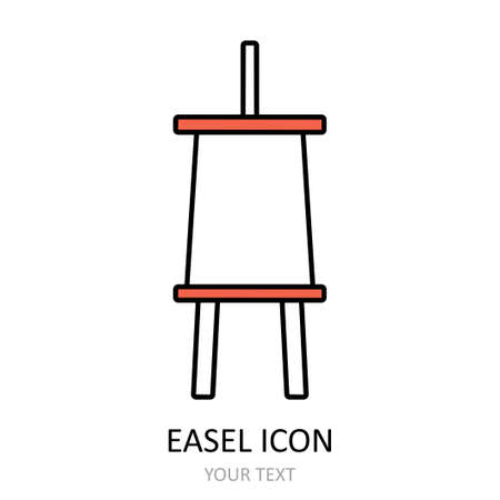 Vector illustration with easel. Linear icon.のイラスト素材