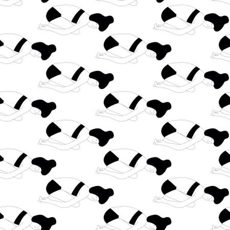 Seamless pattern. Vector illustration with woman doing morning exercises. Cartoon characterのイラスト素材