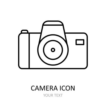 Vector illustration with camera icon. Outline drawing.のイラスト素材