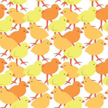 Seamless pattern with chik. cute cartoon characters. vector illustration.のイラスト素材