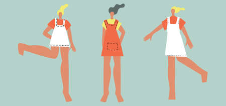 Vector illustration with dancing woman.のイラスト素材