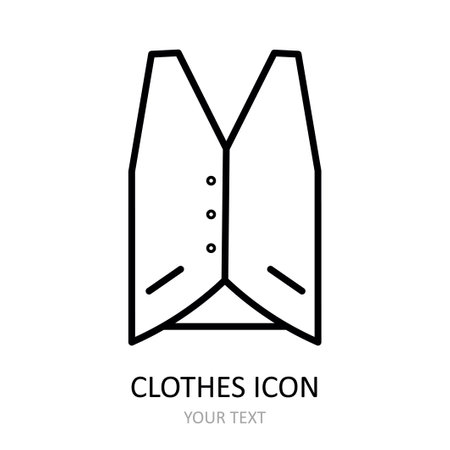 Vector illustration with vest icon. outline drawing.のイラスト素材