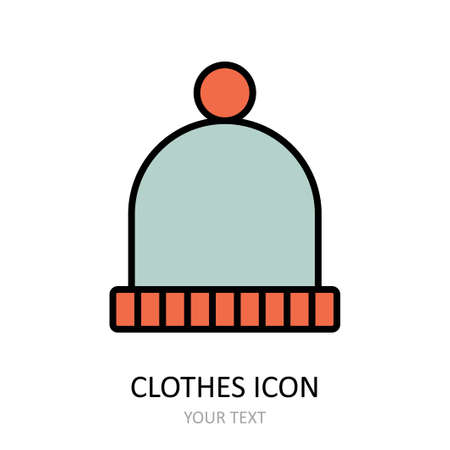 Vector illustration with hat icon. outline drawing.のイラスト素材