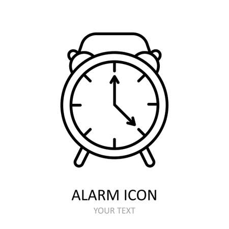 Vector illustration with alarm. outline icon.のイラスト素材