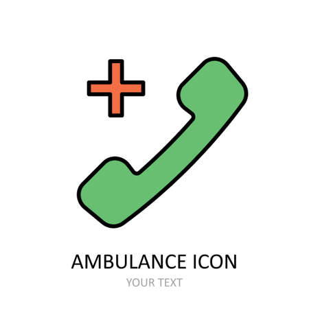 Call for ambulance. vector illustration. outline icon.のイラスト素材