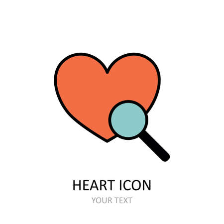 Outline drawing of human heart. linear icon. vector drawing.のイラスト素材