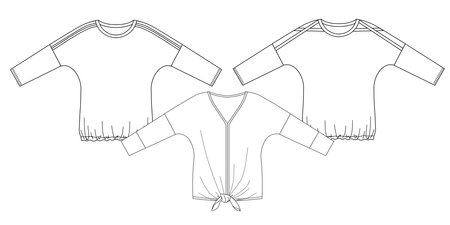Illustration of a t-shirt for women on a white backgroundのイラスト素材