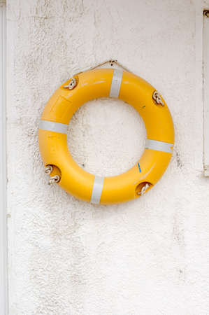Lifebuoy Hanging on the Wall in the Port