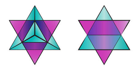  geometry symbol of merkaba - two pyramidsのイラスト素材