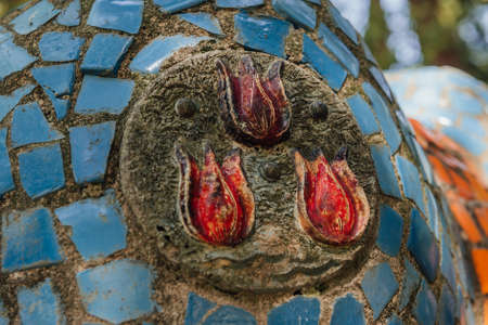 Abkhazia, Old Gagra, May 02, 2017: Tsereteli's Mosaic Details in park of Oldenburgのeditorial素材