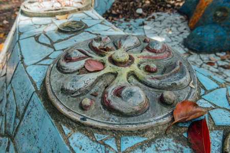 Abkhazia, Old Gagra, May 02, 2017: Tsereteli's Mosaic Details in park of Oldenburgのeditorial素材