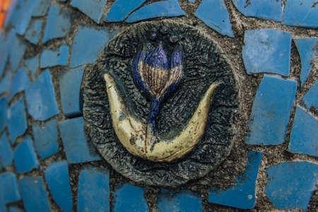 Abkhazia, Old Gagra, May 02, 2017: Tsereteli's Mosaic Details in park of Oldenburgのeditorial素材