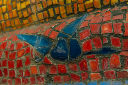 Abkhazia, Old Gagra, May 02, 2017: Tsereteli's Mosaic Details in park of Oldenburgのeditorial素材