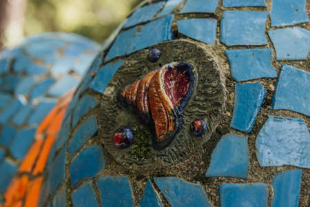 Abkhazia, Old Gagra, May 02, 2017: Tsereteli's Mosaic Details in park of Oldenburgのeditorial素材