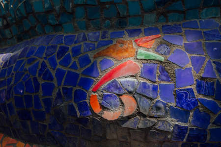 Abkhazia, Old Gagra, May 02, 2017: Tsereteli's Mosaic Details in park of Oldenburgのeditorial素材