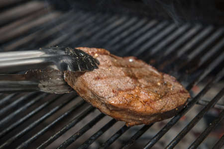 Premium Steak Steak Ribeye Being Prepared in Josper Grillの写真素材