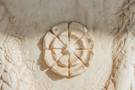 Rosette Flower Carved from the stone - Acropolis of Athens