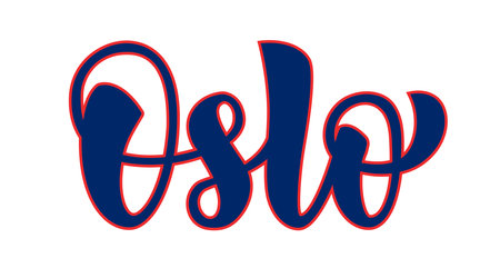 Oslo hand written word in brush lettering styleのイラスト素材