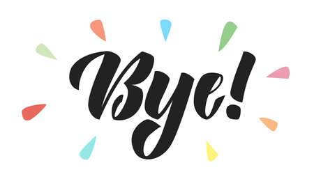 Word Bye in brush lettering styleのイラスト素材