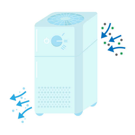Filtration and purification of air from viruses and bacteria, filter for air purificationのイラスト素材