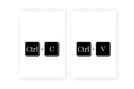 Ctrl plus c, ctrl plus v, symbol. Scandinavian minimalist poster design. Motivational, inspirational...