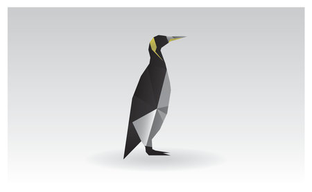 Geometric penguin clip art design, vector. Geometrical mosaic illustration.のイラスト素材